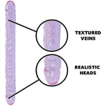 Doc Johnson Crystal Jellies - Double Dong -18 Inch - 1.8 Inches Wide - Double Sided Dildo - Proudly Made In America - Purple