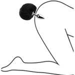 Small Anal Plug, Rabbit Bunny Tail Anal Plug For Cosplay, Butt Plug Adult Sex Toys For Sexual Enjoyment (Black-Small)