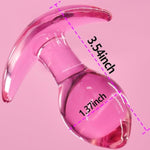 Anal Plug For Comfortable Long-Term Wear Glass Butt Plug With Curved Based & Long Stem Pink Tapered Prostate Massager Sex Toy For Women Men Masturbation