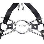 Metal Spider Ring Gag With Head Slave Harness Nose Hook Flirting Mouth Gags Sex Toys For Couple Adult Games Unisex Sex Products (Silver)
