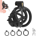 Male Cock Cage Chastity Device With Removable Silicone Spikes Fetish Tease Resin Chastity Locked Cage For Penis Exercise (Short)