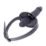 Double Dildo Mouth Gag Fetish Bondage Silicone Penis Dildos Restraint Leather Strap-On Muzzles For Blowjob, Anal, Lesbian,Bdsm (Short Penis Plug:2.3 Inch;Long Penis Plug:3.9 Inch, Round)