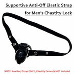 Penis Cage Auxiliary Belt, Supportive Anti-Off Elastic Strap For Men'S Chastity Lock (Strap Only, Chastity Device Not Included) - Black