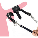 Testicle Crusher CBT Scrotal Bondage Rope Testicle Stretcher Bondage Sexual Stimulation Device Sex Leash for Man, Male Chastity Cage Devices Leather Cock Ring Penis Clamp Scrotal Torture BDSM Toys