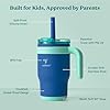 14 Oz Coldee Kids Tumbler with Lid and Straw - Coldee Insulated Travel Mug - Spill-Proof, Sweatproof Stainless Steel, BPA-Free - Includes Handle, Reusable Silicone Straw - Nautical Mist