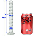 Anal Beads 8.26inch Glas Dildo with 10 Ball Glas Anal Butt Plug with Safe Base, Prostate Massage Anal Dilator Trainer Sex Toy for Man Woman Masturbation