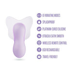 Blush Adult Sex Toy Remote Control Panty Vibrator for Women, Wearable Vibrator with 10 Vibration Modes | Clitoral & G-Spot Stimulator, Waterproof Hands-Free Butterfly Couples Massager – Purple