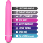Rose Luxuriate Adult Sex Toy - 5.75 Inch X 1 Inch Elegant Satin Smooth Powerful Wand Vibrator, Multi Speed Clitoral And G Spot Stimulator, Women, Men, Couples - Hot Pink