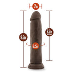 Blush Dr. Skin 9" Realistic Thick Dildo For Women & Men - 2" Wide Suction Cup Cock W/Veins - Soft Pvc, 8.5" Insertable Length - Strap-On Couples Anal Or Vaginal Roleplay Adult Sex Toy - (Chocolate)