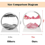 3-Color Moving Sand Art Lamp with Light, White Wood Base & Glass Frame