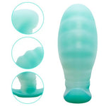 Liquid Silicone Anal Plug with Safety Base Jelly Butt Plug Thread Anal Trainer Mango Shape G-spot Stimulator Soft Prostate Massager Adult Sex Toys for Men Women Couples (M)
