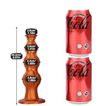 Liquid Silicone Anal Beads Butt Plug Suction Cup Dildo G-spot Massager Vaginal Stimulation Thick Anal Sex Toys for Men Women with 4 Massage Beads (S)