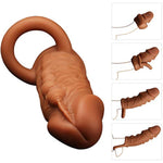 Silicone Cock Ring Penis Extension Sleeve With Vivid Glans And Veins Delay Ejaculation Sex Toys With O Ring Design For Men