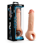 Blush Performance Plus Thrive 8.75” Penis Extender Sleeve W/Ball Strap - Adds 2.5” Length & 1.75” Girth - Dual Density Liquid Silicone, Body-Safe - Ultra Realistic Cock Sheath Toy For Men - (Beige)