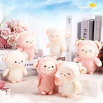 12 Pcs Mini Lamb Plush Keychain Bulk 4.7 Inch Christmas Sheep Stuffed Animal Soft Adorable Lambs Christmas Party Favor Gifts For Kids Boys Girls Birthday Baby Shower Basket Stuffers