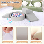 Foam Climbing Blocks For Toddler: With 4-Piece Pu Leather Climbing Toys And A Ball Pit - Foam Ball Pit For Toddlers - Climbing Toys Indoor For Kids Crawling