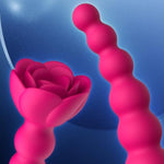 Vibrating Anal Beads Butt Plug App Remote Control Anal Vibrator With 9 Vibration Anal Sex Toys For Women Couple Use (Rose Red)