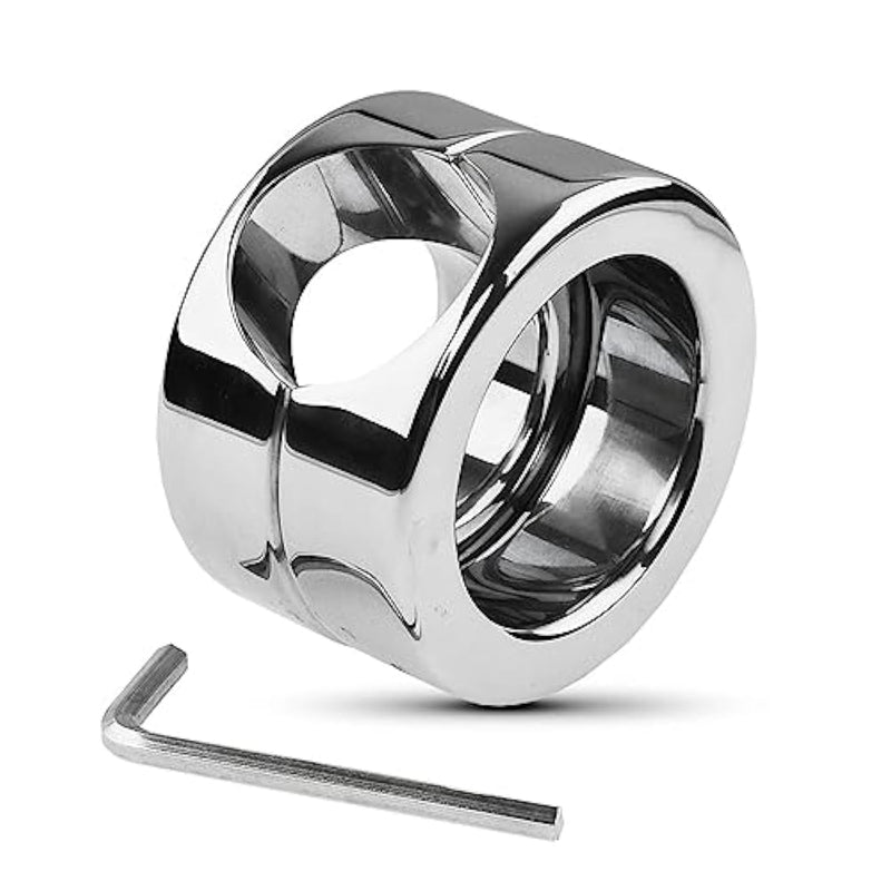 Metal Stainless Steel Bondage Stretch Pendant Ring Penis Weight Double Layer Cock Ring Adult Sex Toys