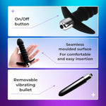 Waterproof Vibrating Anal Beads Vibrating Butt Plug Prostate 7 Vibration Mode G Spot Dildo Adult Massager Toy, Couples Sex Toys, Black