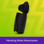 Blowmotion Vibrating Dual Winged Male Masturbator, Black