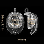Male Chastity Cage With 4 Different Size Rings And Belt Cock Cage With Hidden Lock For Men'S Penis Bondage Sex Toys Chastity Device Made Of Durable Soft Tpe And Resin Material (Transparent)