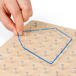 Wooden Geoboard Mathematical Manipulative Material Array Block Geo Board – Graphical Educational Toys With 30Pcs Pattern Cards And Latex Bands Shape Stem Puzzle Matrix 8X8 Brain Teaser For Kid