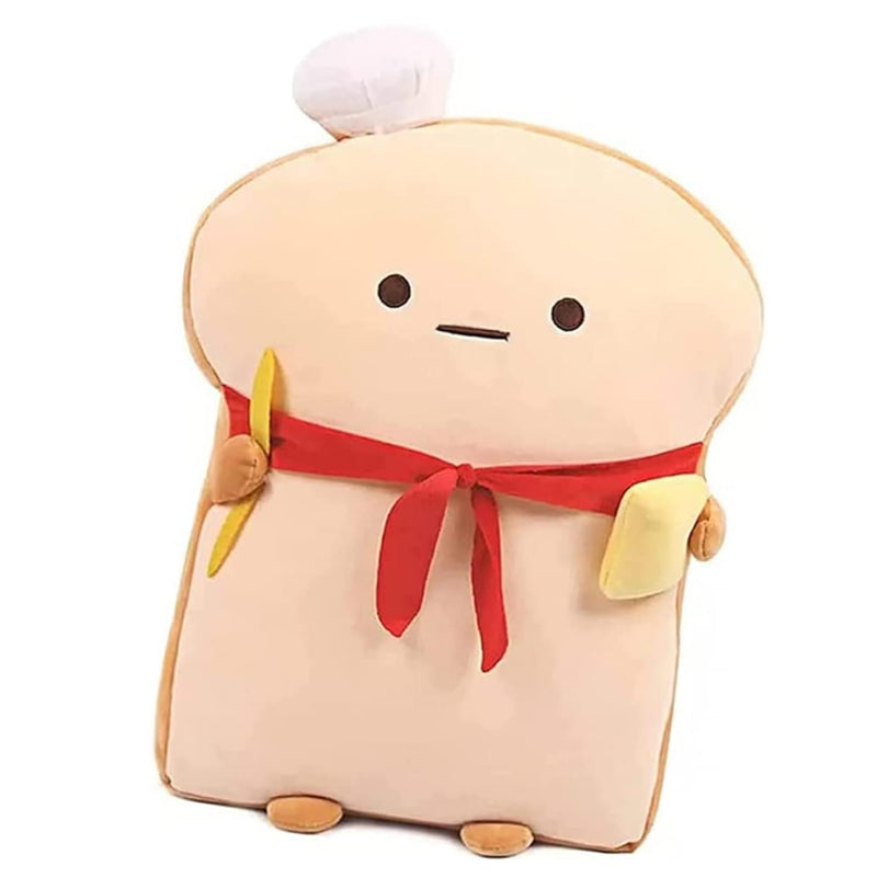18.8Inch Funny Toast Bread Pillow,Bread Shape Plush Hugging Pillow With Red Sc