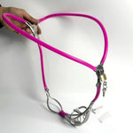 Male Invisible Chastity Belt Cage Stainless Steel Sexy Underwear Adjustable Device Hollow Bondage Sex Toy With Hole Bdsm (Pink, 60-90Cm)