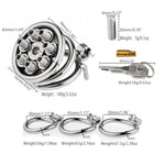 Spiked Chastity Device Sm Sex Toys Stainless Steel Cock Cage For Torturing Men'S Penises Male Chasity Cages With Invisible Locks And 7 Screws Penis Lock With Wrench And 2 Keys (1.57In,B)