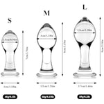 Glass Anal Plug Sex Toy For G-Spot, Clitoral, Anal Stimulation, Crystal Butt Plug Personal Massage Expander Trainer Dildo For Men,Women, Couple Masturbation (Clear,S)