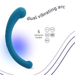 Dual Vibrating Arc Personal Massager, Body-Safe Silicone, Teal