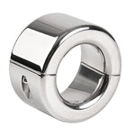 Metal Cock Ring Scrotum Restraint Flared Screw Pendant Chastity Device Locking Sperm Glans Ring Penis Exercise Dilator Adult Sex Toys (High-30Mm(34-42))