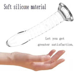 Silicone Anal Plug Dildo Butt Plug With Strong Suction Cup,Anus Dilator Masturbator Adult Sex Toy For Hands-Free Play Anal Plug Prostate Massage Lifelike Adult Sex Toy For Men Women(Transparent)