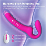 Vibrator Thrusting Dildo Sex Toys, Remote Control Strapless Strap-On Dildo For G-Spot, Anal Toys With 7 Vibration & 7 Thrusting Modes, Double-Ended Dildo For Women Lesbians (Cushify X)