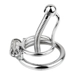 Stainless Steel Chastity Cage Stretcher With Easy Urination Penis Plug, Fully Hollowed Out Concealed Locking Cock Cage Sex Toys For Male Bondage Training Device (L,50Mm)