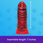 Pleasure Quest Monster Dildo | Thick Fantasy Fire Dragon Dildo With Strong Suction Cup | 7 Inch Big Girthy Anal Toy For Women, Men & Couples | Realistic G Spot Massager Adult Sex Toy