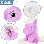Adorable Unicorn Plush Toy Floppy Soft Stuffed Animal Unicorn With Long Plush Cute Birthday For Girls Kids Toddlers, Purple, 12''