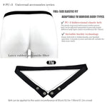 Adjustable All-Round Elastic Chastity Belt, Men'S Bdsm Bondage Set, Pu Non-Slip Elastic Belt + Penis Cage Accessories, V-Shaped Widened Design Anti-Exposure, Suitable For Gay/Sm (Black, Pu-3)