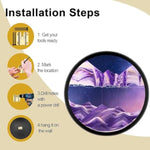3D Moving Sand Art with 360° Rotating Glass & Solid Wood Frame