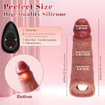 Ultra Soft Silicone Penis Sleeve Extender Bundle - Realistic Lifelike Vibrating Dildo, And Cock Ring Enlarger Set With Remote Control - 9 Modes, Reusable, For Men And Couples