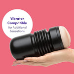 Thrust Pro Ultra Abbie Male Masturbator Cup - 6 Inch Extra Tight Realistic Vagina With Textured Canal - Vibrator Compatible Male Sex Toy - Self Pleasure Toy For Men - Waterproof - Flesh Pink