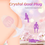 Crystal Anal Plug for Women and Men - Medium Size with Glass Bead and Soft Liquid Silicone