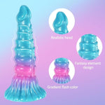 9In Big Fantasy Dildo,Blue Purple And Pink Gradient Dragon Monster Dildo With Strong Suction Cup,Silicone Anal Plug Adult Toys For Women Men
