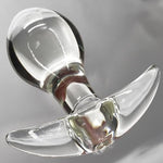 Glass Anal Plug For Comfortable Long-Term Wear Butt Plug With Curved Based Tapered Prostate Massager Sex Toy With Long Stem For Men Women Masturbation