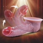 8.3" Realistic Big Upwards Dildo, Thick Anal Dildo Fat Penis, Soft Liquid Silicone Wide Dildo With Strong Suction Cup, G-Spot Xl Dildo Vaginal Anal Stimulator Female Sex Toy For Men Women And Couples