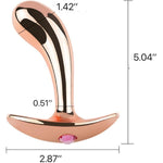 Rose Gold Metal Butt Plug Anal Plug Anal Sex Toy For Men And Women, 3 Different Sizes Butt Plugs Luxury Prostate Massager (L)