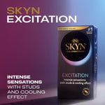 Excitation Studded Condoms - 12 Count - Ultra-Thin, Lubricated Latex-Free Condoms For A Natural, Smooth Fit