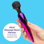 Pink Deluxe Rechargeable Mini Metallic Massage Wand Vibrator - Plastic - Travel Friendly