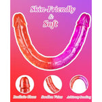 18" Huge Double Ended Dildo Thick Realistic Dildos For Lesbian - Super Long Gradient Jelly Flexible Dildos For Anal Vagina Simulation For Lesbian Gay
