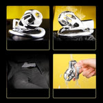 Metal Chastity Cage Male Sex Toys Cock Cage With 3 Different Size Rings Chastity Device With Invisible Lock And Belt For Men'S Penis Bondage Stainless Steel Breathable Penis Cage
